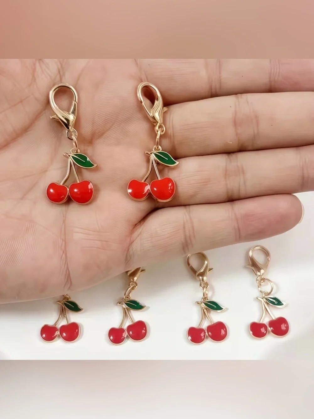 20 Gold Toned Cherry Keychain Charms (for Buyer Thank Yous)